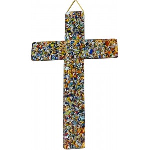 Croix en verre de Murano Environ 14,5 x 9 cm Multicolore - B2VK1YVYD