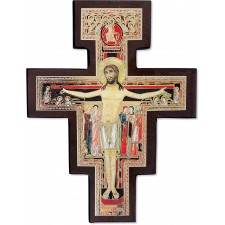 Proposte Religiose Croix de Saint Damien en Bois MDF mural 25 x 19,5 x 1,5 cm - BD5VNLOGY