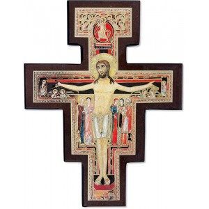 Proposte Religiose Croix de Saint Damien en Bois MDF mural 25 x 19,5 x 1,5 cm - BHNKKIOHY