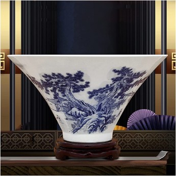 WALNUT Ornements en céramique Bols décoratifs en Porcelaine Bleue et Blanche Accessoires Décorations de Bol Color : A Size - B79DEXPML