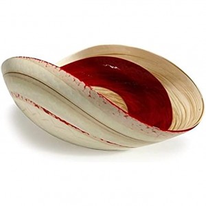 YourMurano Altana Bol en verre fait main en couleurs rouge et ivoire - BK791LNGW