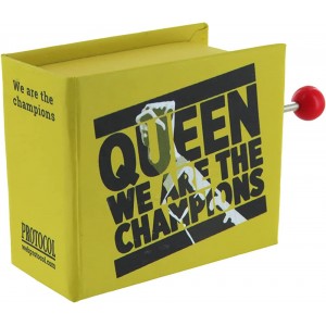Boîte à musique boîte musicale à manivelle en forme de livre avec mécanisme musical de 18 notes We are the champions Queen Freddie Mercury - B97DJGBXJ