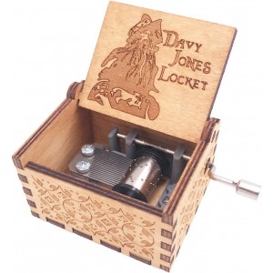 Boîte à musique Davy Jones avec médaillon en bois sculpté et inscription « Play Davy Jones » marron - B8QNAFTSW