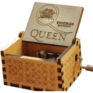 Cuzit Queen Boîte à musique en bois avec manivelle Style bohème antique - BA7ABHWTA