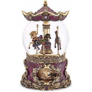 LIWEWO Luxe carrousel Boîte à Musique en Violet avec Changement de Couleur LED Boîtes à Musique for l'anniversaire Noël Décoration d'intérieur Collection Boîtes à Musique et Figurines - BJANBRIRK