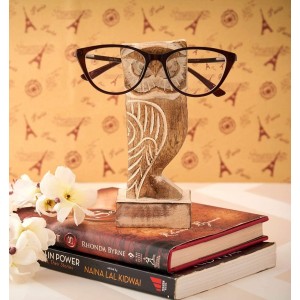 Eximious India SPWW01 Support de lunettes en bois en forme de hibou Cadeau pour femme homme maman papa voiture - B8AN9QRRU