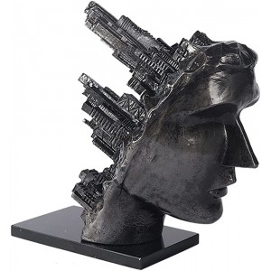 AOYU Statue de Buste de Personnage Sculpture d'art Abstrait Statue de tête Humaine décorative Artisanat en Fonte Antique Décoration de la Maison DSWBT - B24KKZWMP