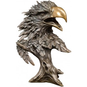 Guye Statue de tête d'aigle de la Faune en Bronze Pur Figurine de Faucon de Faucon Sculpture de Buste d'animal pour Le décor de Bureau de Bureau - BV2WJDCHJ