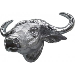 K99 Support Mural de la tête de Vache Faux Taxidermy Cow Bull Bull Bison Décor Placage Tête de Taureau Africaine Tête de Taureau Figurine pour Les Amoureux des Animaux Sauvages - B1NKHPXDI