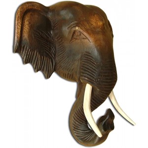 Wilai Tête d’éléphant sculptée à la Main en Bois Massif 13118 - B3663KWQI