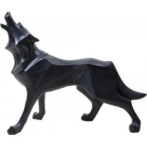 SANPON Statue Loup Moderne Design Sculpture Wolfhound Ornements Animaux Salon Décoration Résine Statue Noir 26 cm - BVKHWLKWL