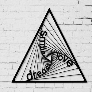 ZYUN Art Mural en Métal Tourbillon Triangulaire avec Sourire Amour rêve Noir Décoration Murale en Métal Moderne Mur Art Sculpture Art Sculpture Sign pour Chambre Cuisine - BDB7KEUDH