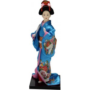 EUKKIC Japonais Populaire Geisha PoupéEs Kimono PoupéEs à la Main Soie Populaire Artisanat Statue DéCor Loisirs Affichage Ornements Collection A13 - BA17JRJFX