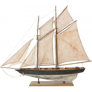 aubaho Modèle de Navire Maquette de voilier Yacht à voiles Bois 85cm Pas de kit - B3647UVUZ