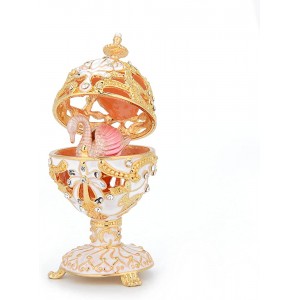 QIFU Figurine de collection en forme d'œuf de Fabergé peint à la main Cadeau unique de Pâques - B3EAHTPVD