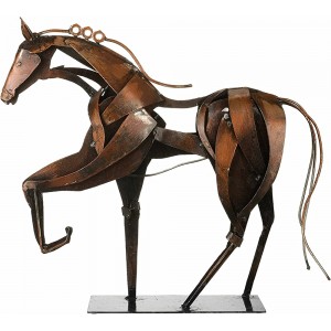 Statuettes de cheval puissantes saines et résistantes faites à la main et peintes à la main figurine en métal pour la décoration de la maison cheminées figurines de collection Style 1 - B94H8TQNS