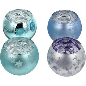 FRCOLOR Porte- Bougie Votive de Noël 4Pcs Mercury Glass Teamight Thelighers pour Le Nouvel an Mariage de Noël Decor de La Pièce Maîtresse - B5A3JXACM