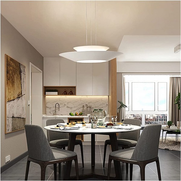 LightClassic Living Room Design Sense of Personality Lamps Nordic Kitchen Decoration Pendant Light Dining Room Color : Threecolor Size : White48CM Steplessdimming White48CM - BNBKNIEQW