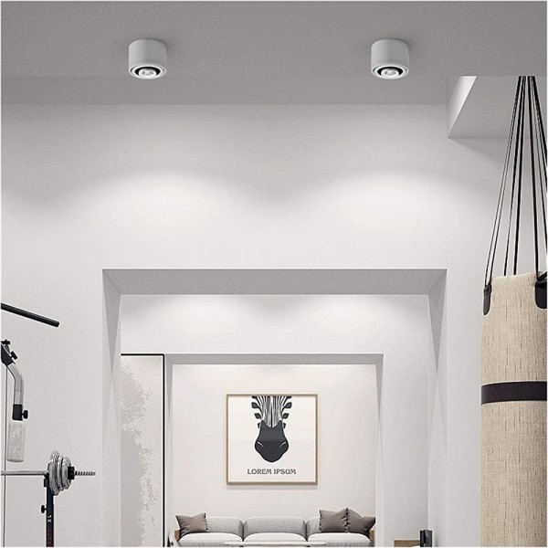 Lustre Dimmable Surface LED Downlight Downlight 5W 7W 9W 12W Lampe LED AC85V-265V Spot de Plafond avec Pilote à LED Blanc Blanc Chaud Body Color : Black Emitting Color : Warm - BJW7AZPFJ