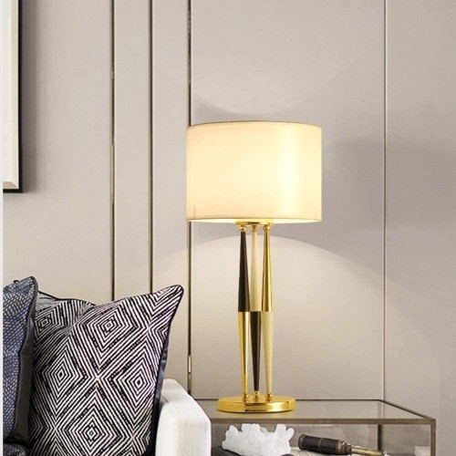 Simple Iron Craft Table Desk Lamp LED Decorative Warm Light Living Room Bedroom Den Creative Modern European Art Fashion - BJWN2GMRI