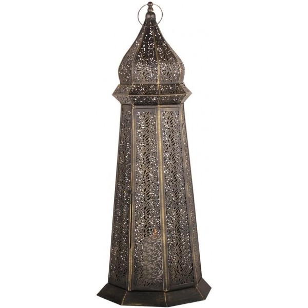 albena shop 73-118 Torre lanterne orientale style marocain métal 58 cm noir or - BD849VUWR