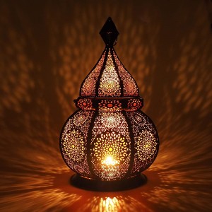 Gadgy Lanterne Marocaine | Porte Bougie Decorative | Decoration Orientale | Photophore pour Bougie et Lumières électriques | Objet Africain |Résistant au Vent | Lampe Orientale 36 x 20,5 cm - B289KYWUY