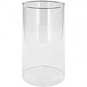 Cylindre en verre transparent soufflé à la bouche Ouverture extérieure en bas et en haut Extérieur : 11,5 cm Hauteur : 15 cm sans fond - B697NQSQF