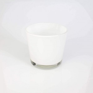 innaGLAS INNA-Glas Petit Vase Porte-Bougie Alena en Verre Blanc 10,5cm Ø 11,5cm Mini Vase en Verre Photophore Rond - B9N2MSWCW