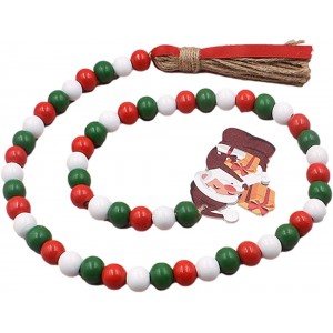 A R Gland de Perles de Bois | Guirlandes de Perles en Bois colorées avec Pompon en Corde de Chanvre Tenture Murale pour décoration de Mariage de Noël - B6QDDUOIR