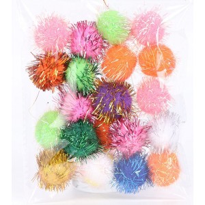 Lot de 40 pompons de 2,5 cm multicolores brillants pour bricoler pompons à pompons en peluche pour enfants loisirs créatifs loisirs créatifs cadeaux de décoration de la maison. - BAH67CJUC
