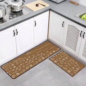 Ensemble de tapis de cuisine ensemble de 2 tapis antidérapants et lavables facile à nettoyer le confort de la cuisine de cuisine match mat - B5VH2VLKM