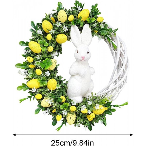 Couronne de Pâques en acrylique pour porte d'entrée œufs de printemps baies fleurs couronne guirlande décoration murale ornement - BEMW7PPQR
