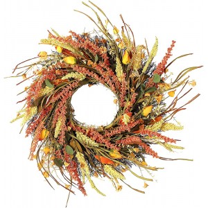 YLSZHY Couronnes de récolte d'automne de 61 cm couronnes de fleurs artificielles pour porte d'entrée mur fête Thanksgiving décoration de la ferme - BD3D6JCZV